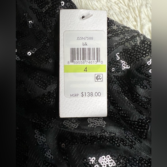 New Jessica Simpson black sequin cocktail dress size 4 - Picture 10 of 13